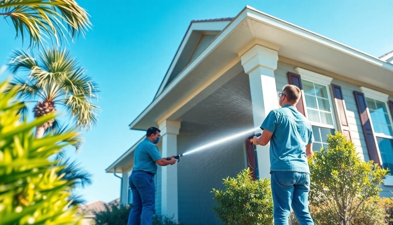 Pressure wash service in Kissimmee, enhancing home curb appeal with professional cleaning.