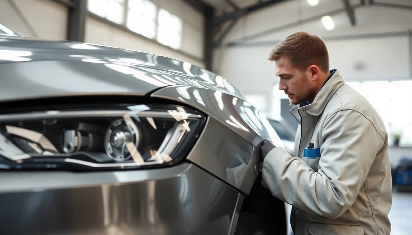 Gutachten Auto Düren: Der KFZ-Gutachter analysiert Schäden an einem Pkw in Düren.