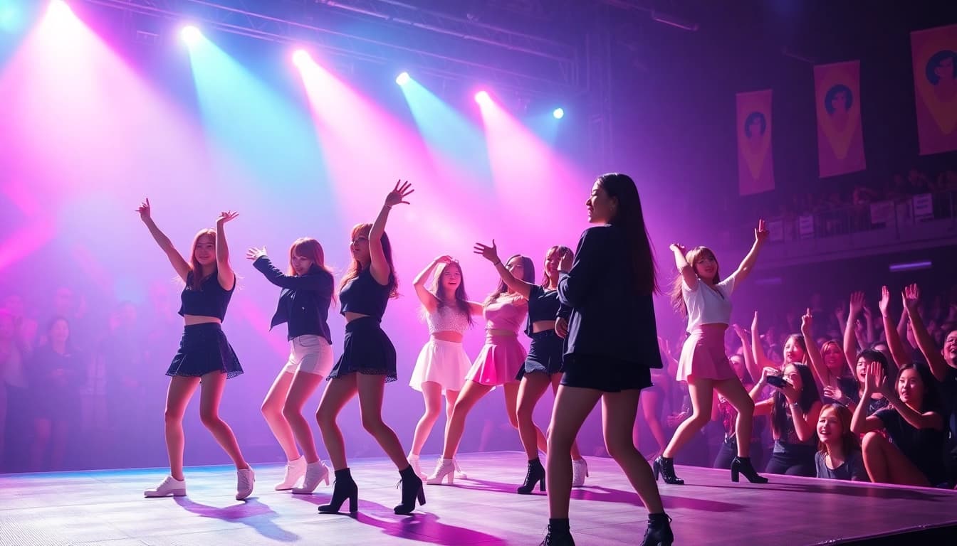 Captivating BLACKPINK news through this vibrant performance image showcasing the group's energy.