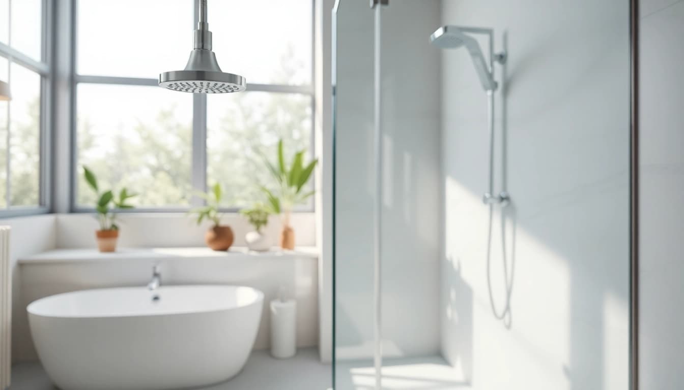 Die sonni Duschkabine 80x80 in einem eleganten modernen Badezimmer, stilvoll im Design.