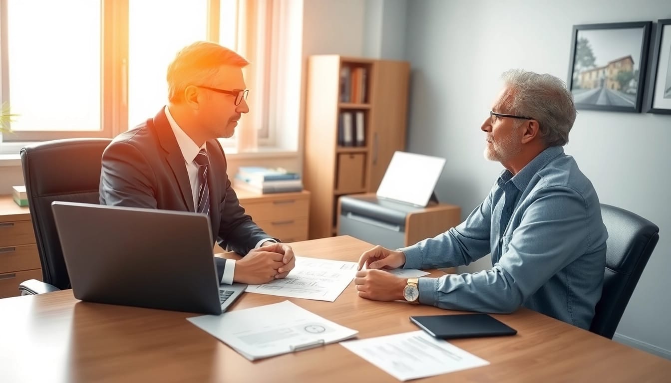 Clearwater truck accident attorney advising a client in a professional office setting.