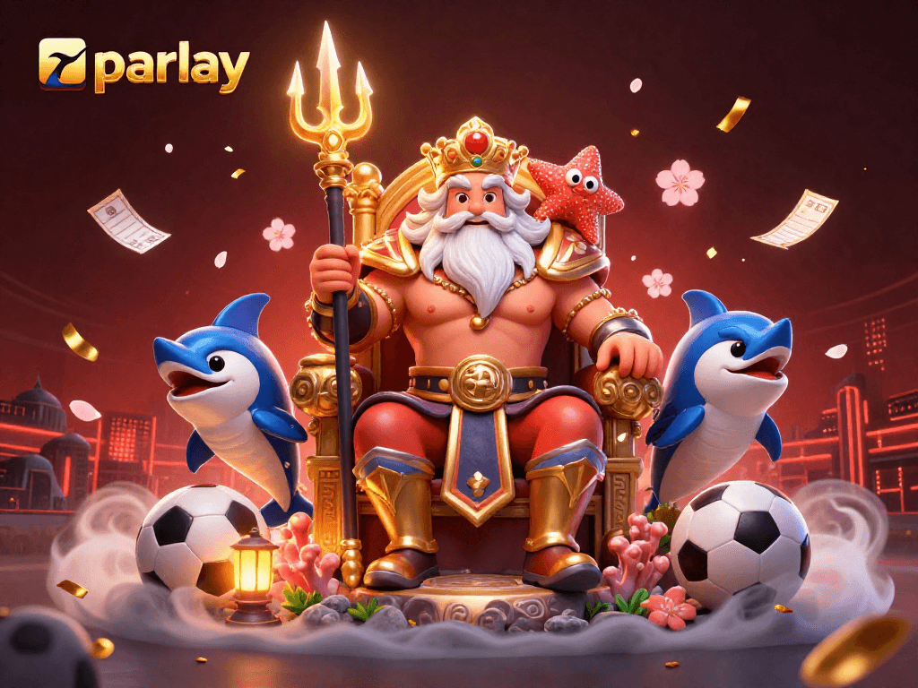 Experience thrilling parlay betting with vibrant characters and dynamic casino elements in this engaging illustration.
