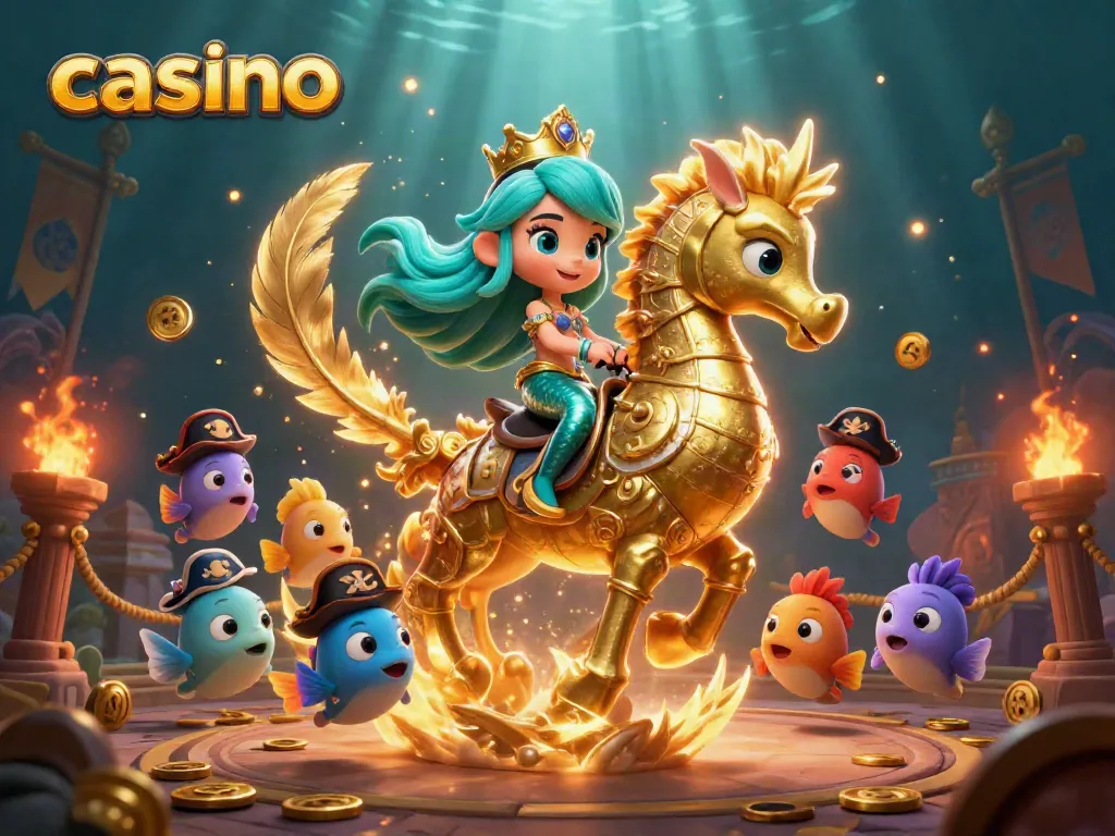 Engage in a thrilling casino adventure with a mermaid princess and vibrant marine friends
