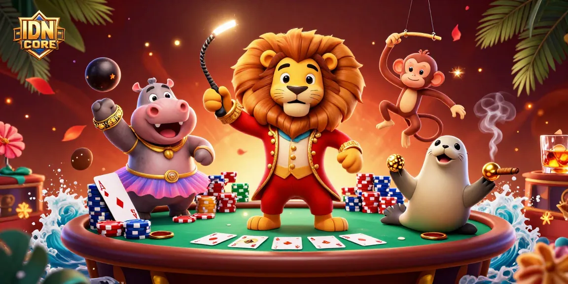 IDNSCORE showcases immersive gaming with vibrant characters and dynamic elements in an engaging casino scene.