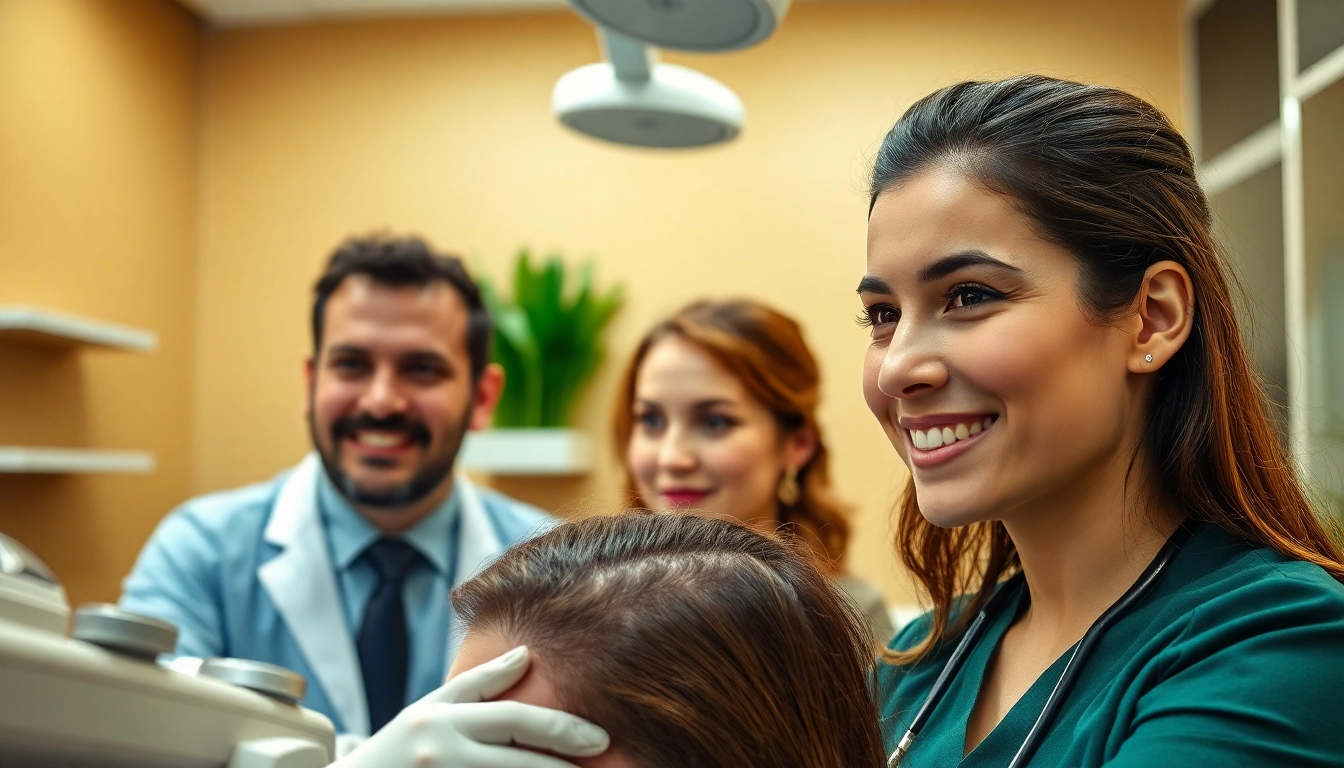 Patients undergoing hair transplant istanbul procedure in a professional clinic environment.