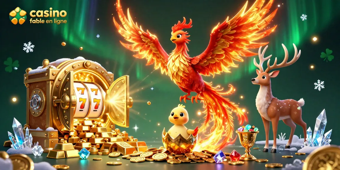 Découvrez l'univers captivant du casino fiable en ligne où un phoenix flamboyant rencontre la chance de gagner.