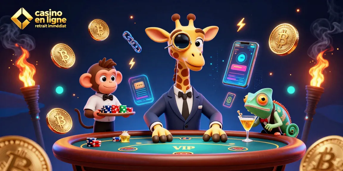 Profiter du retrait immédiat dans un casino en ligne avec un gnou élégant et des éléments de jeu animés.