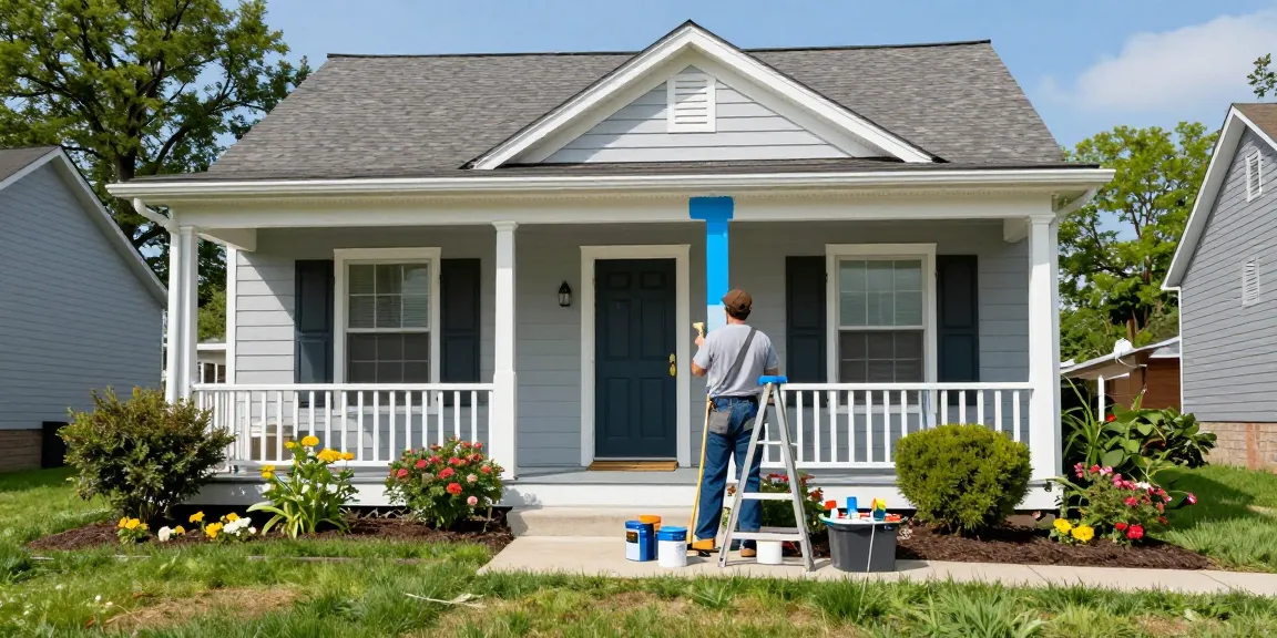 Residential painters Polk County IA enhancing home exteriors in Des Moines with fresh paint, showcasing craftsmanship and transformation.