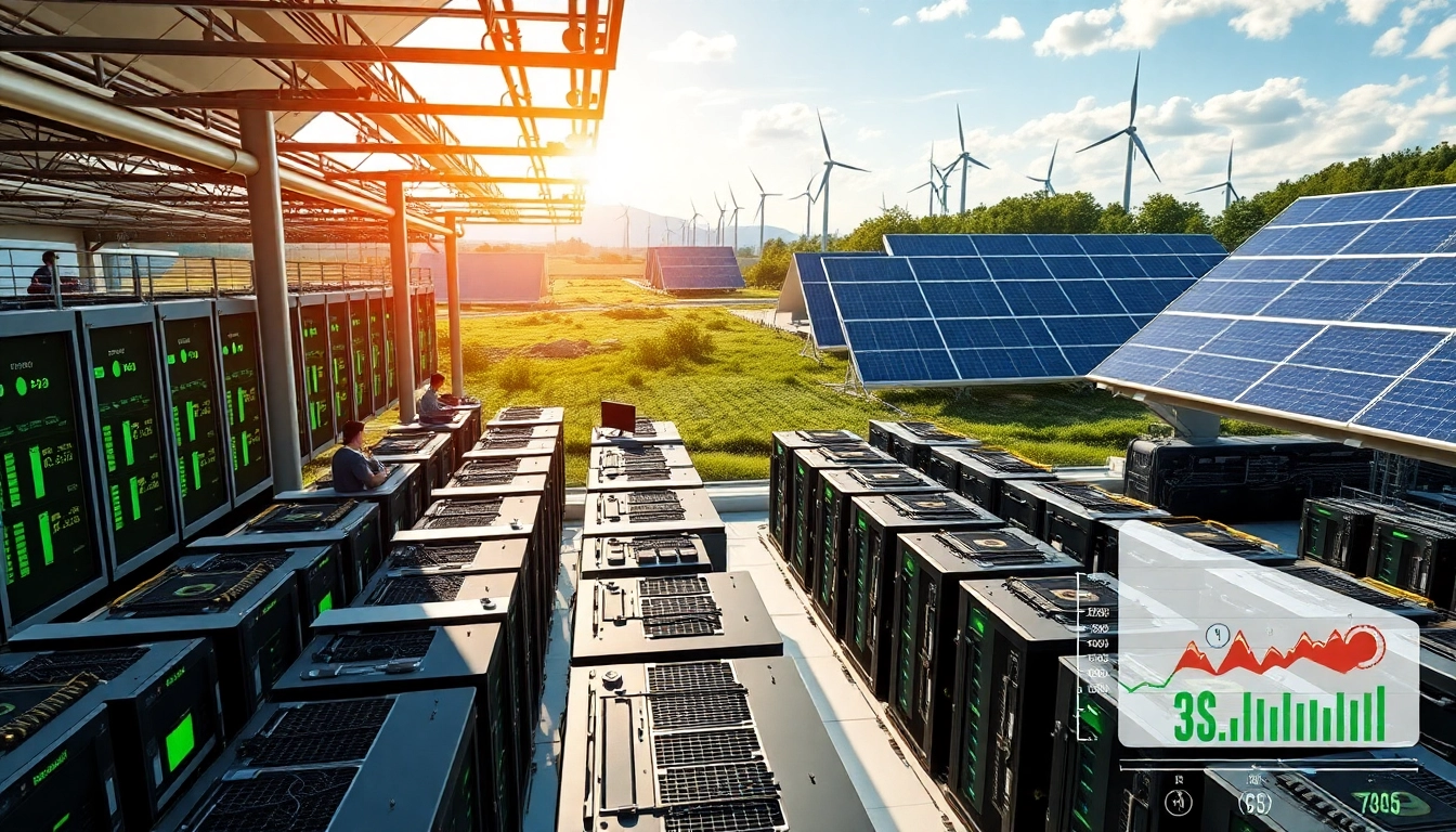 Free crypto mining facility using renewable energy sources with advanced technology.