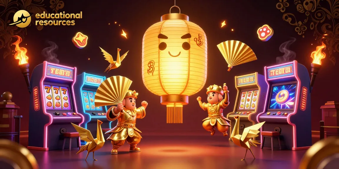 Engage in learning about gambling with educational resources in a vibrant, dynamic casino scene.