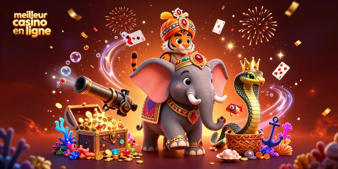 Scène captivante avec un maharaja tigre et un éléphant illustrant le meilleur casino en ligne.