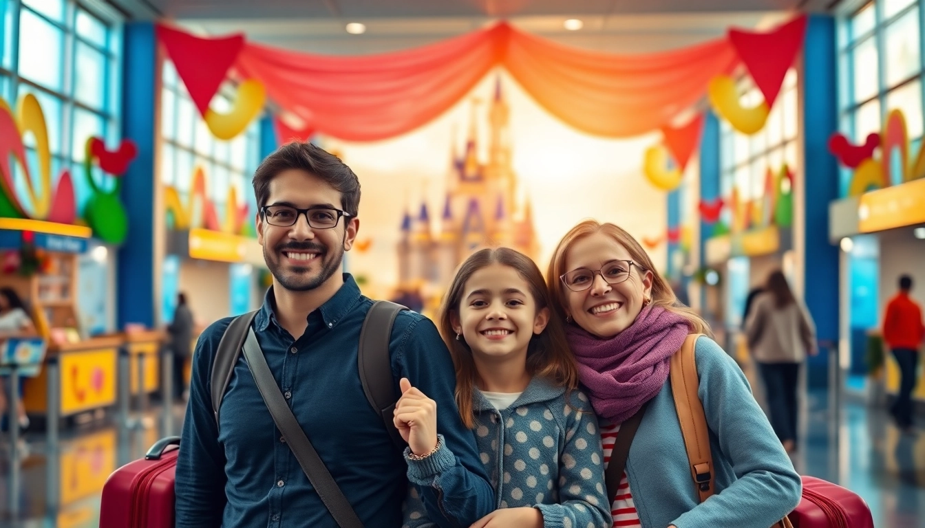 Immerse in Disneyland Paris airport transfer services with a joyful family eager to experience their magical journey.