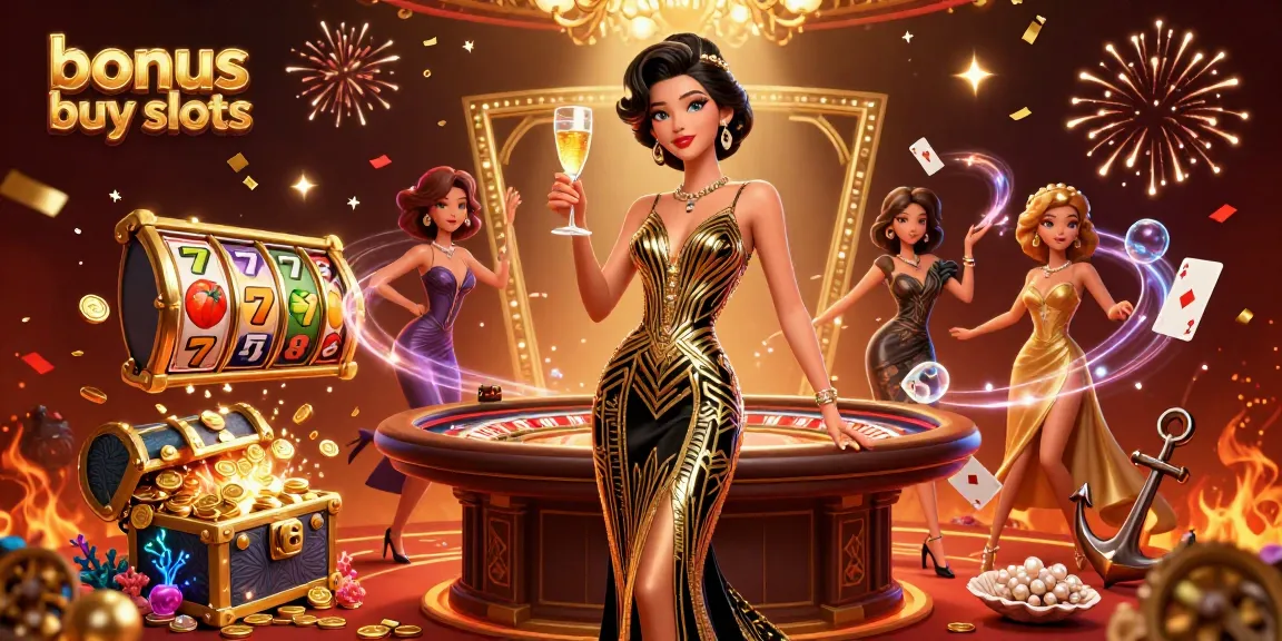 Experience the thrill of bonus buy slots in an elegant casino setting with luxurious elements.