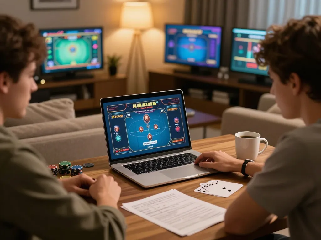 Engaging online gaming session with Daftar Igamble247 displayed on a laptop screen, reflecting active casino gameplay and strategic notes.