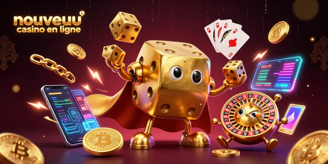 Découvrez le nouveau casino en ligne avec un golem de dés dorés et des éléments de jeux captivants.