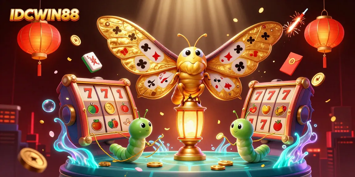 Experience thrilling gameplay at IDCWIN88 with dynamic slot reels and vibrant casino elements.