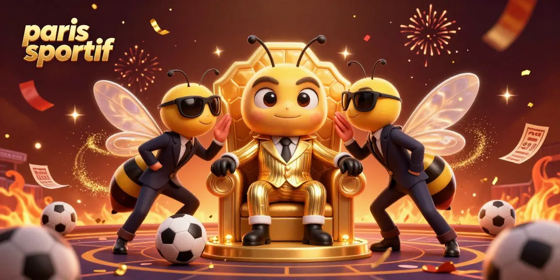 Pariez sur les paris sportif avec un boss abeille et des éléments de jeu colorés.