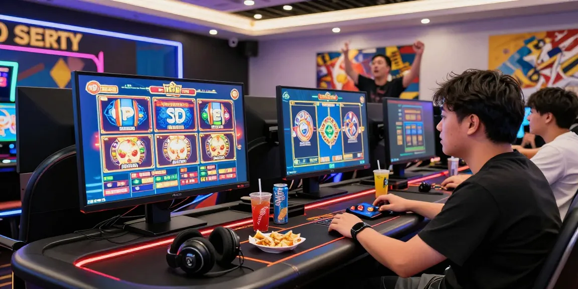 Player enjoying slot server luar negeri games in a stylish online casino setup