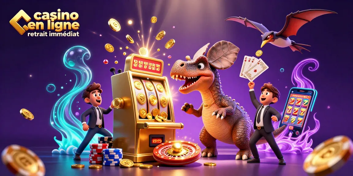 Activant le jackpot sur un casino en ligne retrait immédiat, des pièces d'or volent partout.