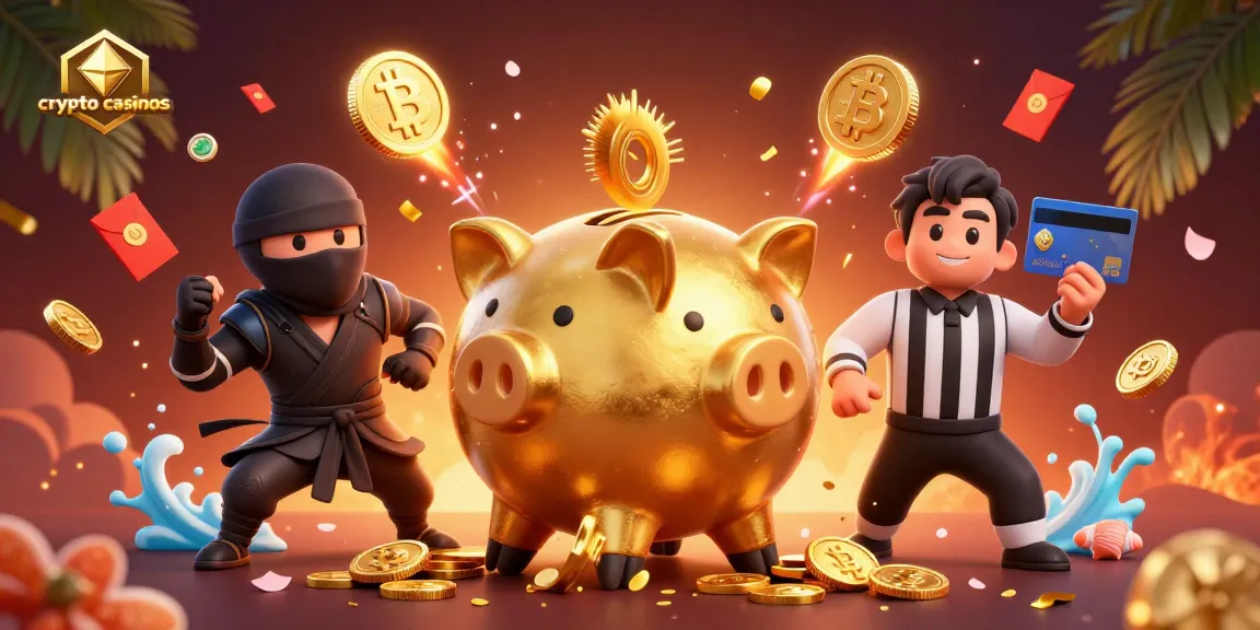 Les crypto casinos offrent des pièces Bitcoin flottantes et des ennemis colorés dans une scène dynamique.