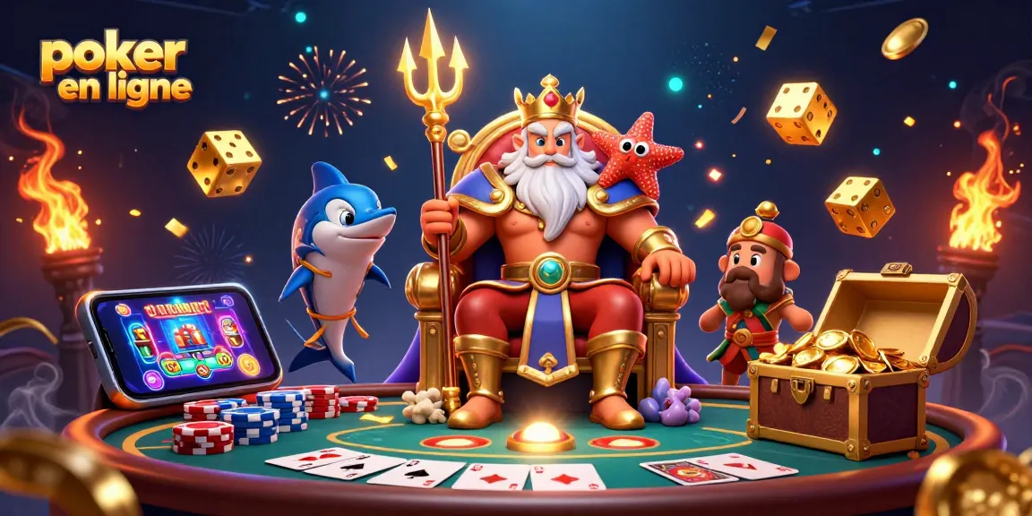 Jouez au poker en ligne et remportez des gains avec une ambiance festive et riche en couleurs.