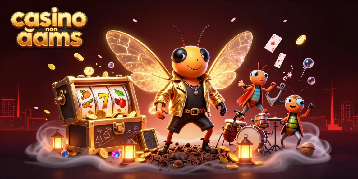 Gioco entusiasmante in un casino non aams con rockstar e simboli di slot, esperienza avvincente e colori vivaci.
