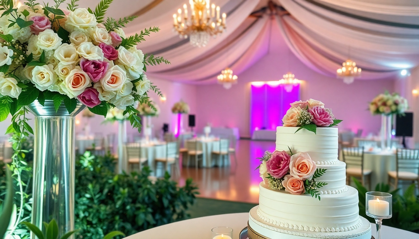 Beautifully arranged Jacksonville Wedding Venue with floral decor and a stunning centerpiece.