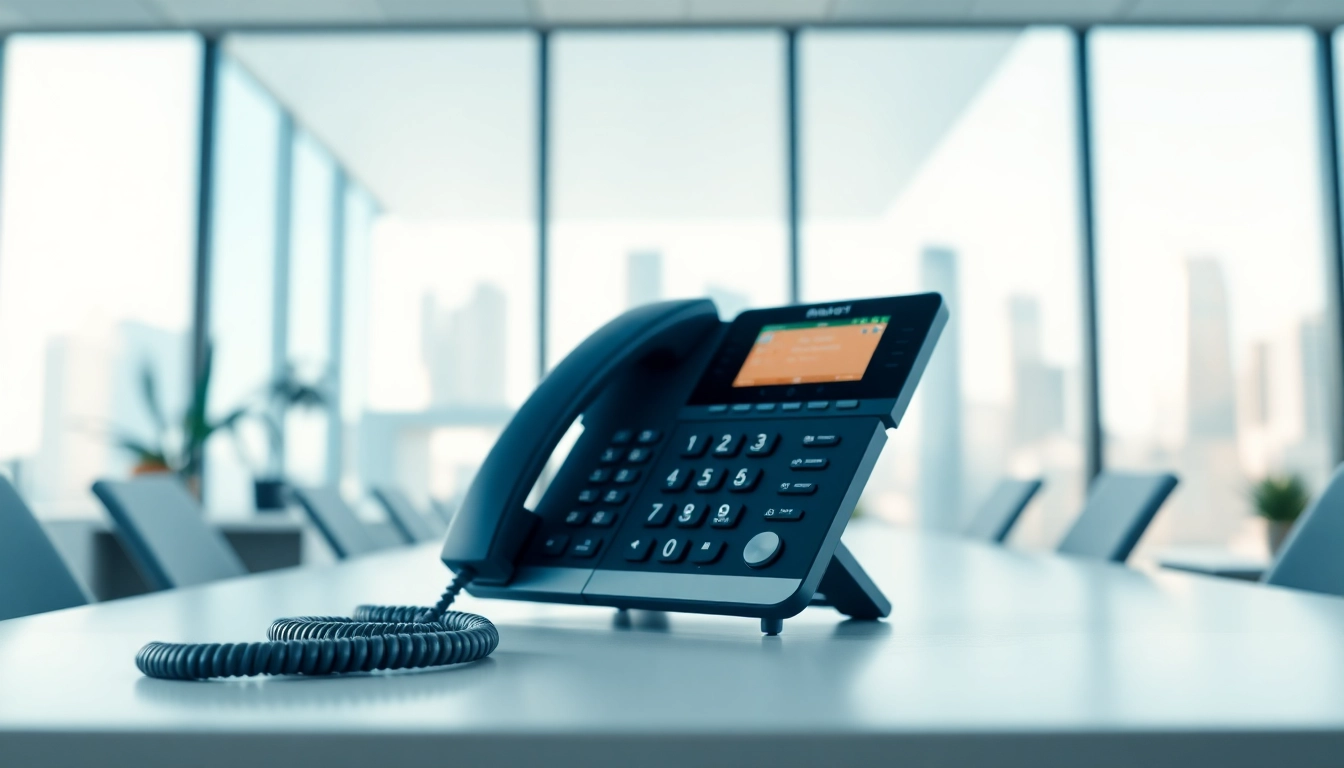 Explore advanced phone systems for small business in a modern office setting with VoIP technology.