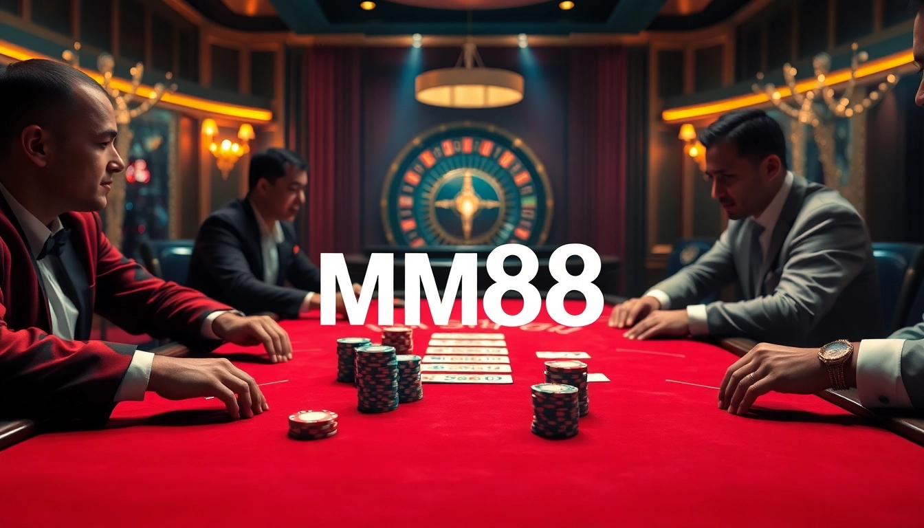 Engaging poker game at MM88 casino showcasing thrilling gameplay and luxury