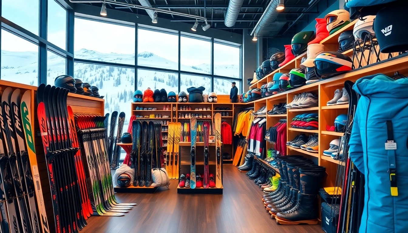 Ski shop Cannon Mt, NH showcasing quality gear and winter accessories in a welcoming atmosphere.