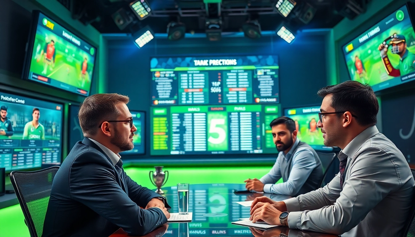 Today IPL match winning team prediction analysis from expert analysts in a vibrant studio.