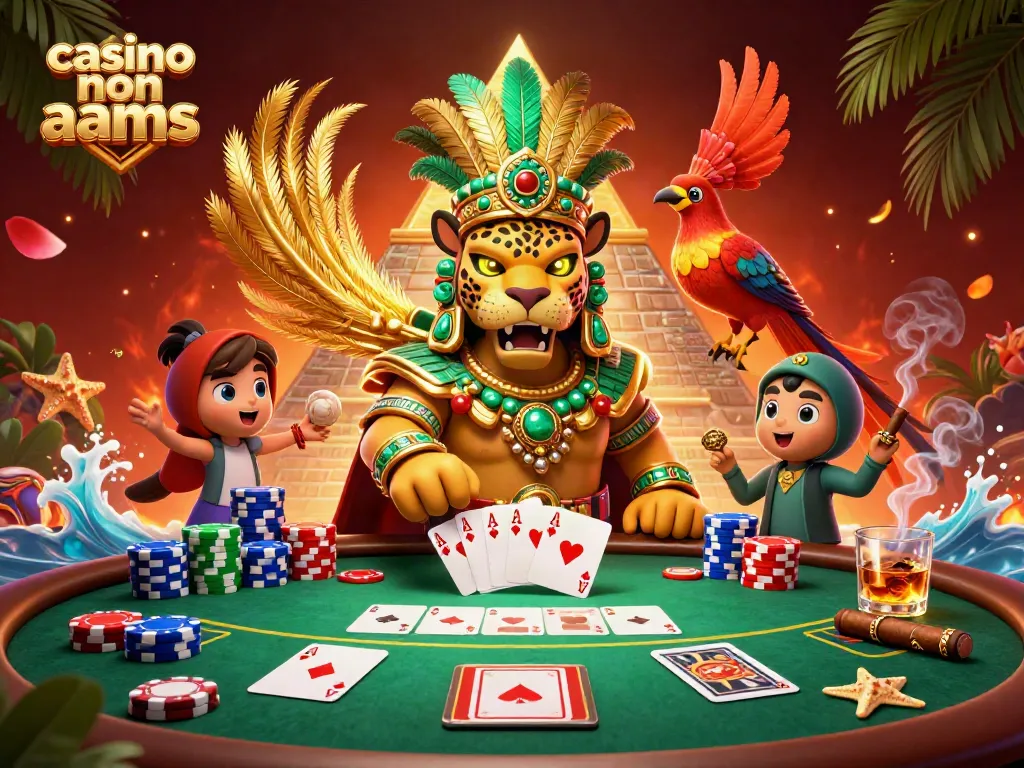 Giocatori al casino non AAMS con un mazzo di poker e fiches colorate che affollano il tavolo.