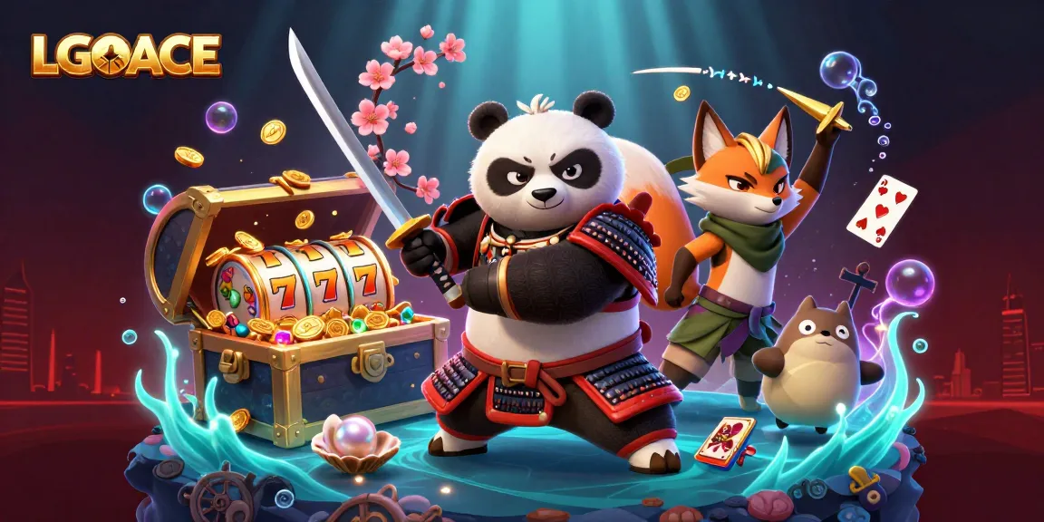 Win big with LGOACE as the fierce samurai panda and heroic companions capture thrilling casino adventures!