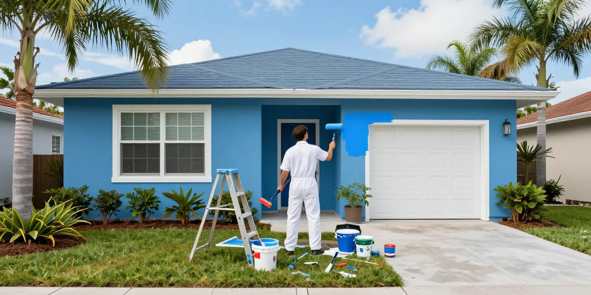 Painters in Sarasota FL enhancing a vibrant home with fresh paint, showcasing skilled craftsmanship.