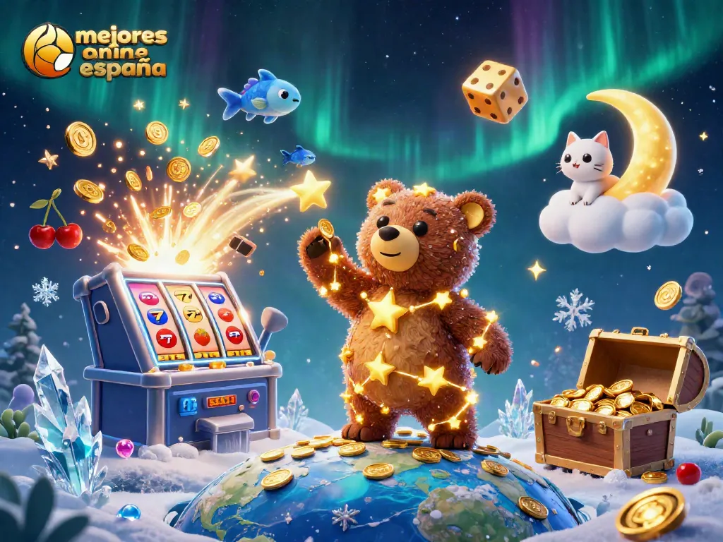 Gana en los mejores casinos online España mientras juegas con símbolos de la suerte y un bear estelar.