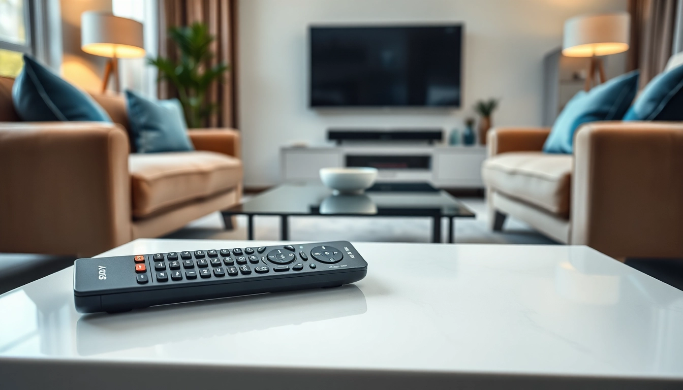 Steuerung komfortabel mit der Sony Fernbedienung KDL in entspannter Wohnzimmerumgebung.