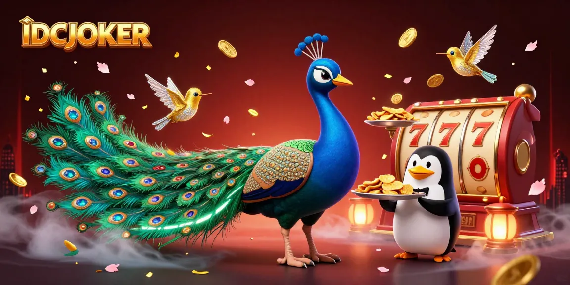 Play IDCJOKER slots and enjoy stunning graphics with dynamic game elements in this vibrant illustration.