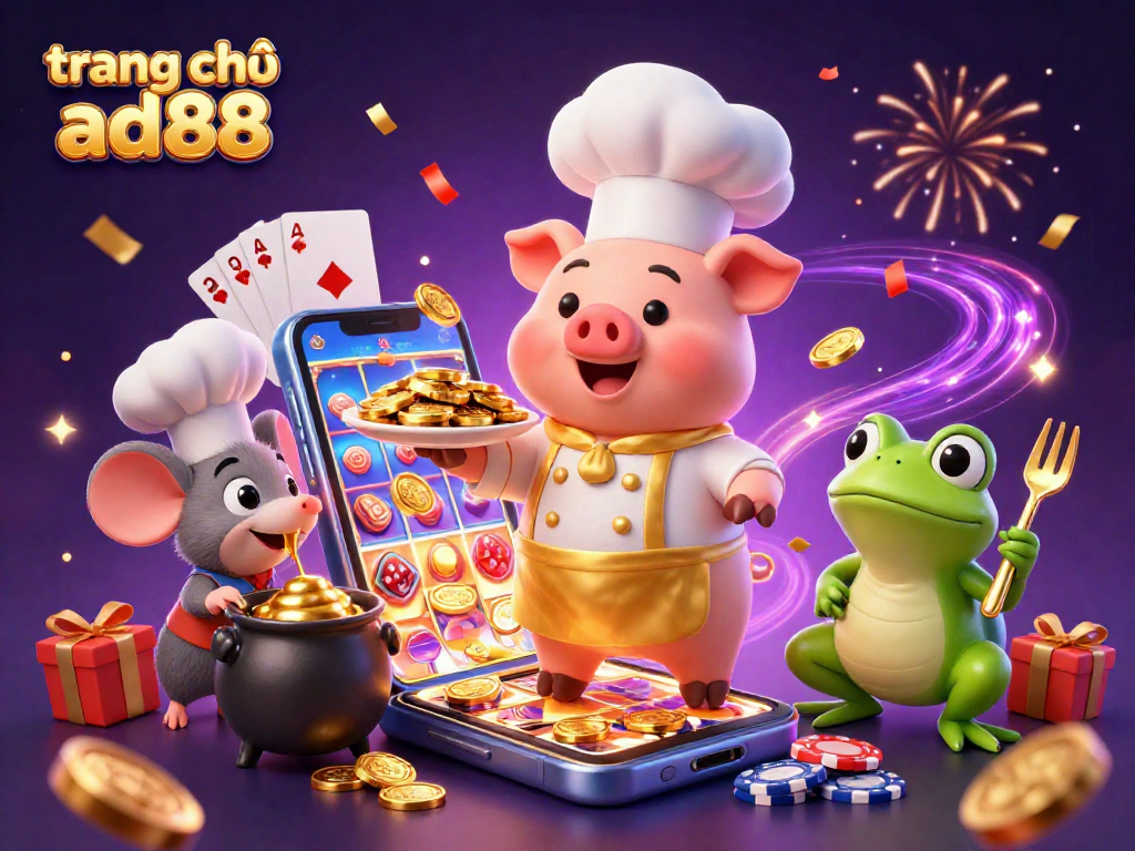 Experience excitement with trang chủ ad88 through a dynamic casino scene featuring engaging characters.