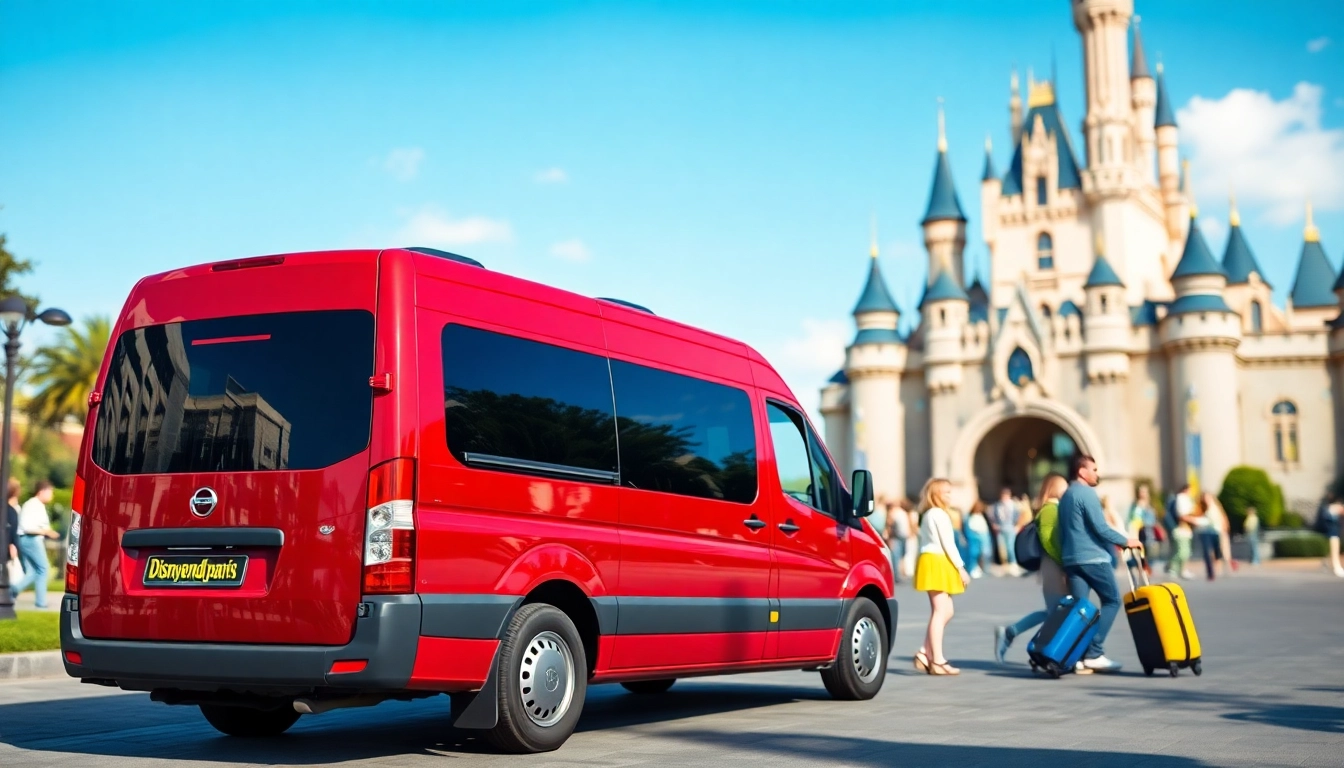 Experience Disneyland Paris airport transfer services with professional vehicles and happy families.
