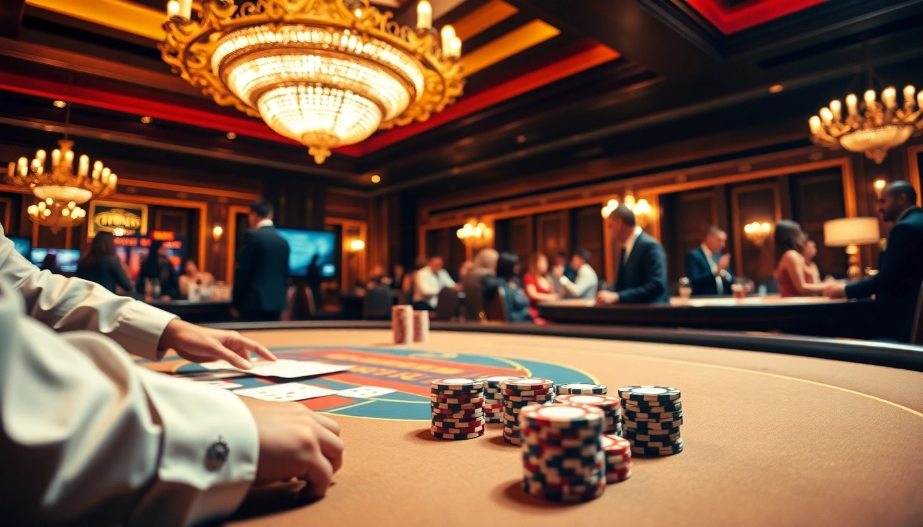 Experience thrilling gameplay at 8win casino featuring elegant gaming tables and high-stakes action.
