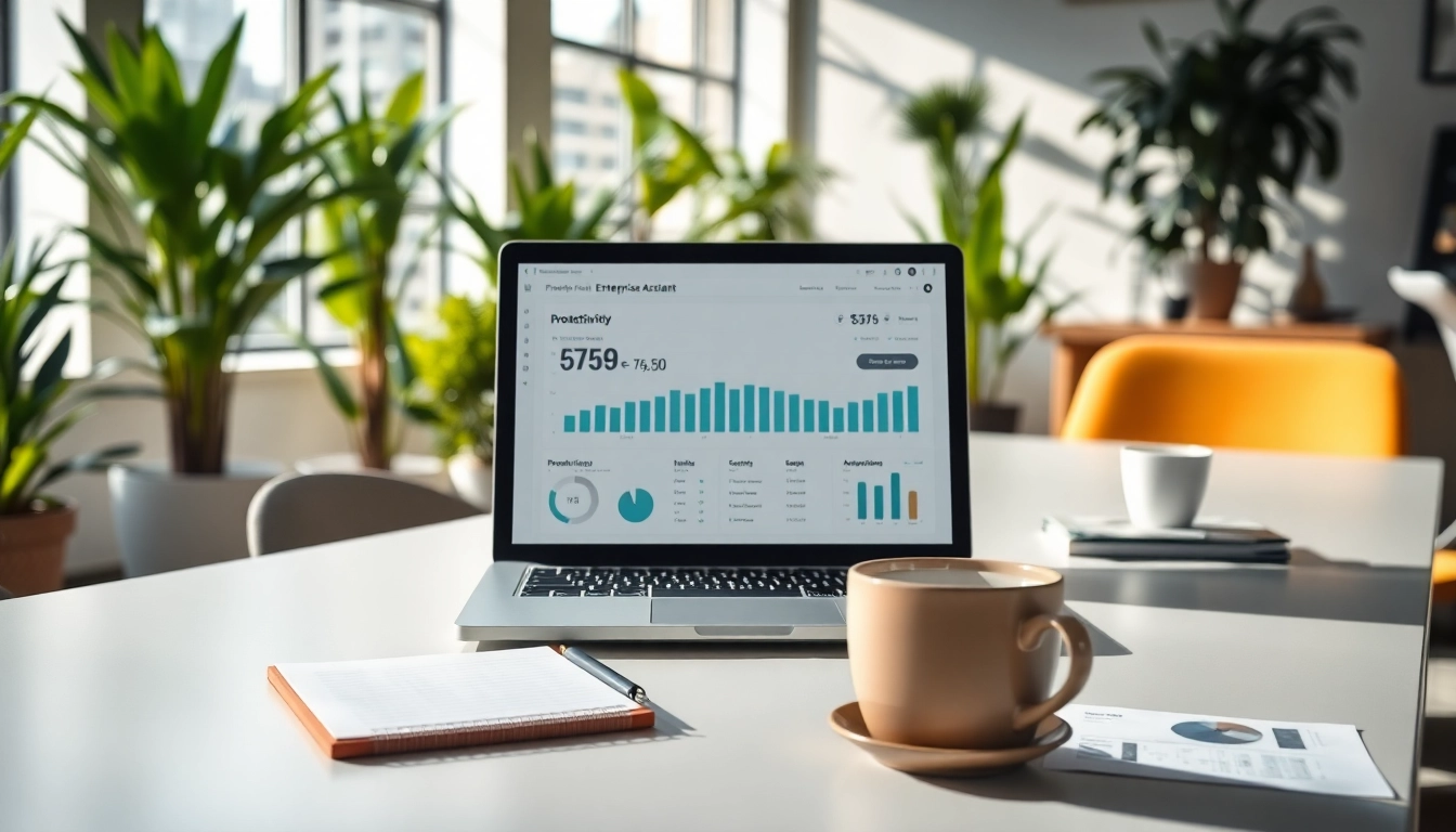 Optimize workflows with enterprise assistant software displayed on a modern office desk.