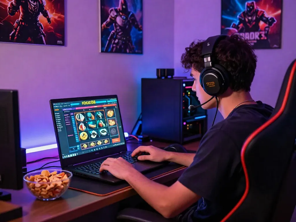 Player engaged in the rokok88 slot game in a vibrant gaming room.