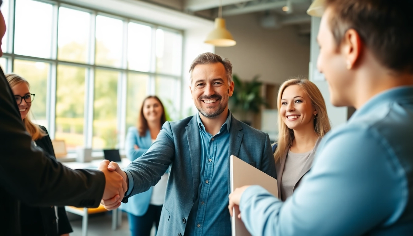Explore Guaranteed rent in Amersham with a friendly landlord-tenant handshake in a bright office.