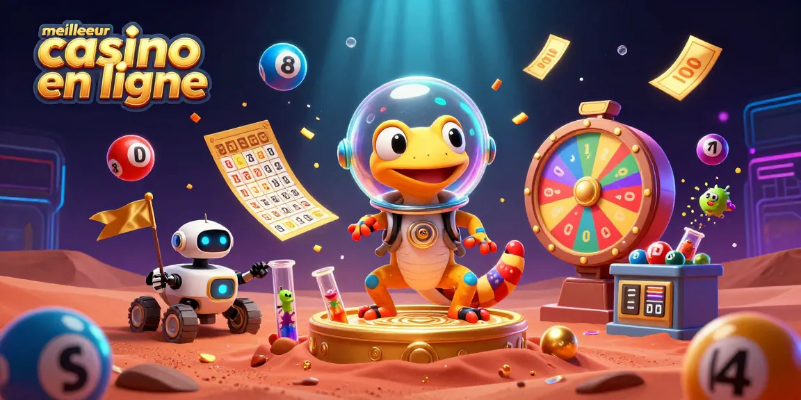 Jouez avec les meilleurs jeux au meilleur casino en ligne grâce à cette scène dynamique illustrée.