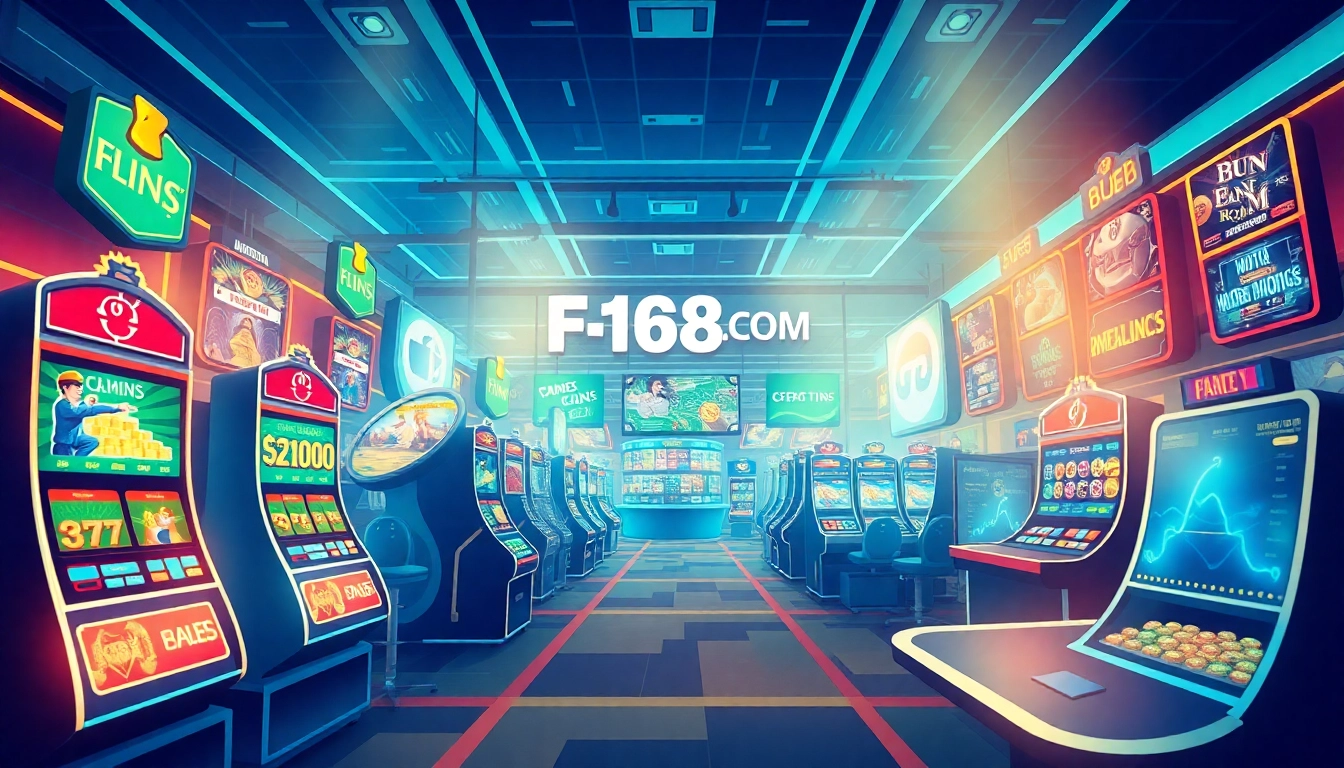 Exciting online gambling environment featuring F168.COM gaming elements and vibrant visuals.