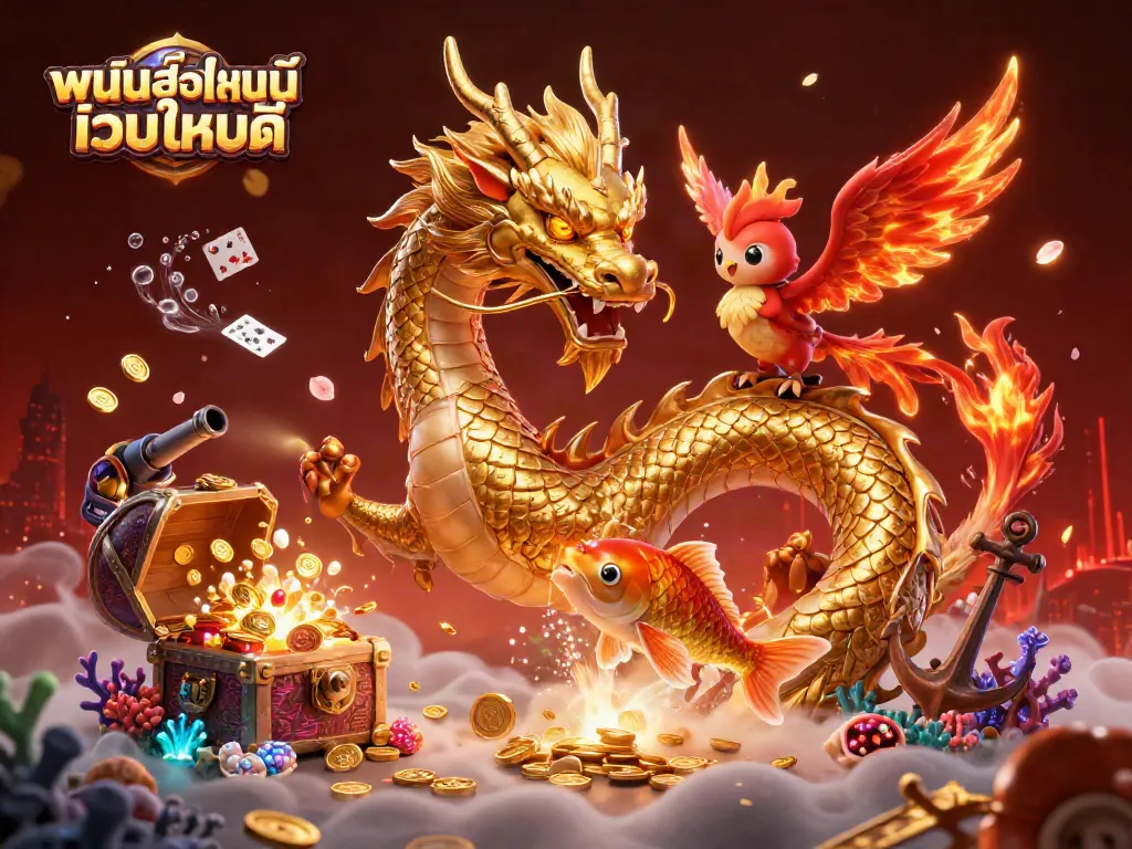 สัมผัสประสบการณ์พนันออนไลน์ เว็บไหนดี ด้วยภาพ 3D สวยงามที่มีมังกรทองและนกฟีนิกซ์