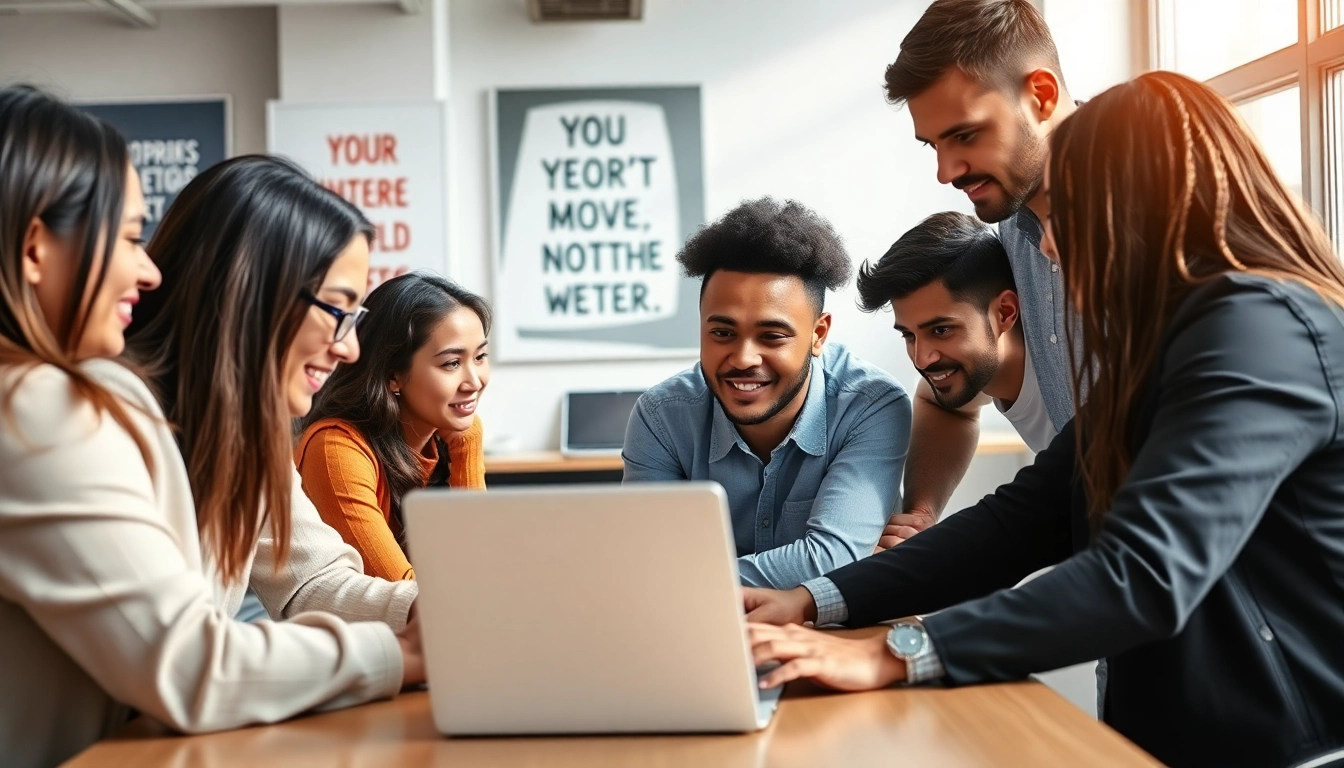 Enhance your wordpress development outsourcing with a diverse team collaborating on modern technologies.