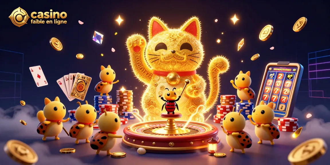 Revivez l'expérience d'un casino fiable en ligne avec un chat chanceux entouré de jeux captivants.