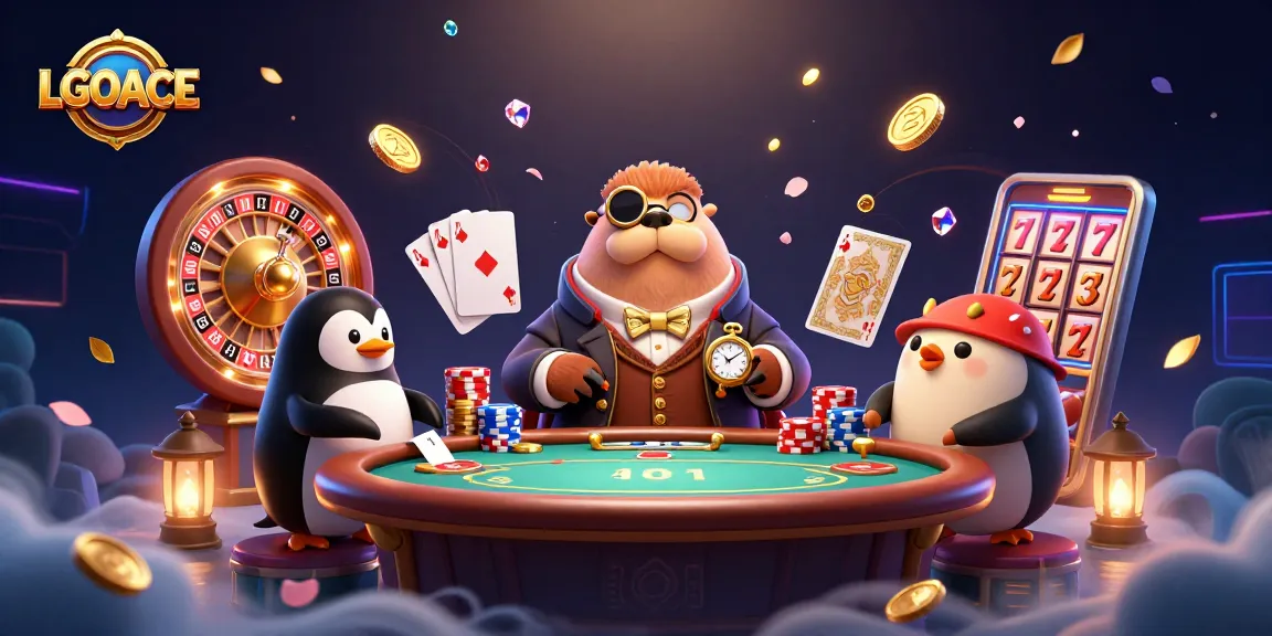 LGOACE provides a thrilling underwater poker experience with vibrant characters and casino elements.