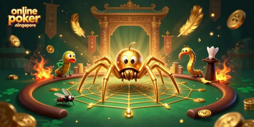 Experience thrilling action at online poker sites Singapore with a vibrant poker scene featuring unique characters.